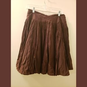 Brown gathered circle skirt
